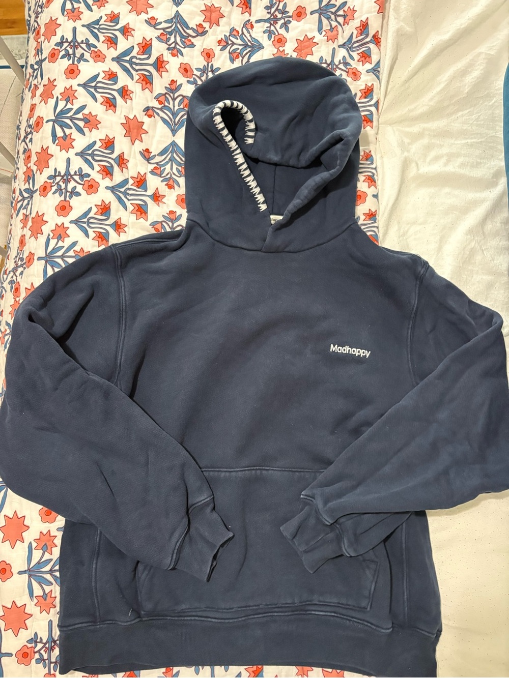 Madhappy Navy Hoodie with Contrast Drawcord
